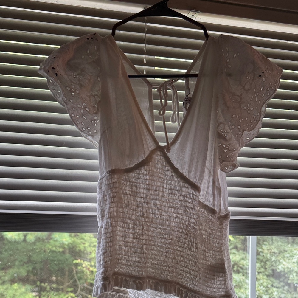Express White Eyelet Blouse
